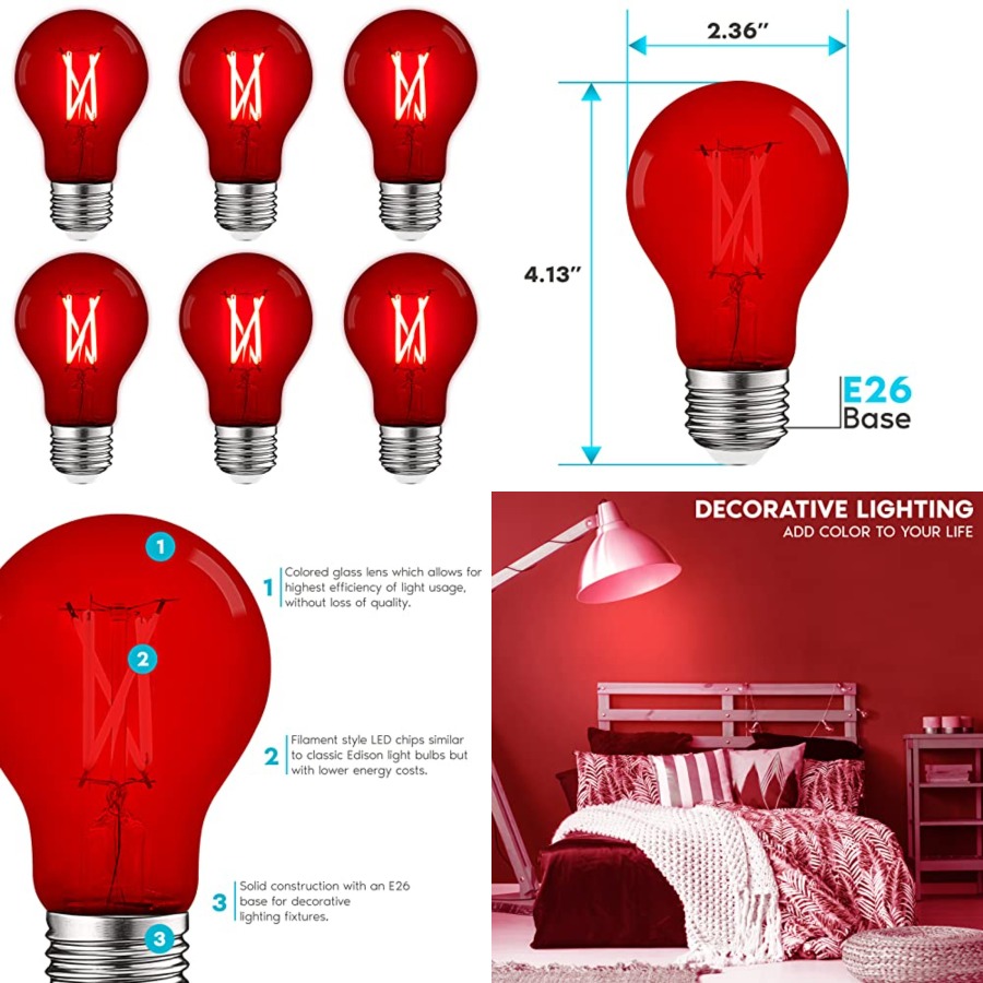 A19 Edison LED Light Bulbs, 4. - огляд і ціна Outdoor Lighting Decoration
