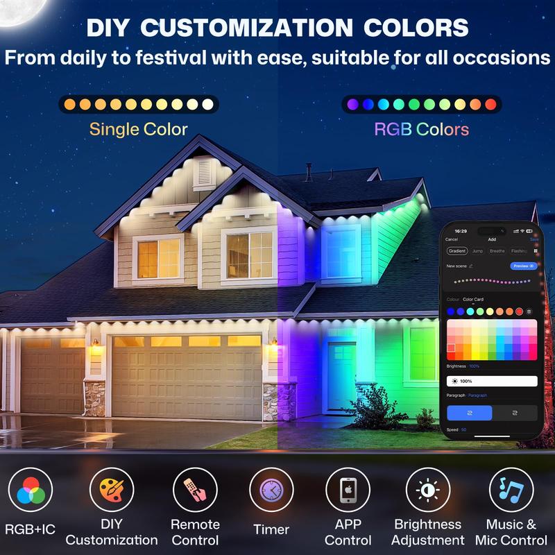 Smart RGBIC Eaves LED Lights,  - огляд і ціна Landscape Spike Light