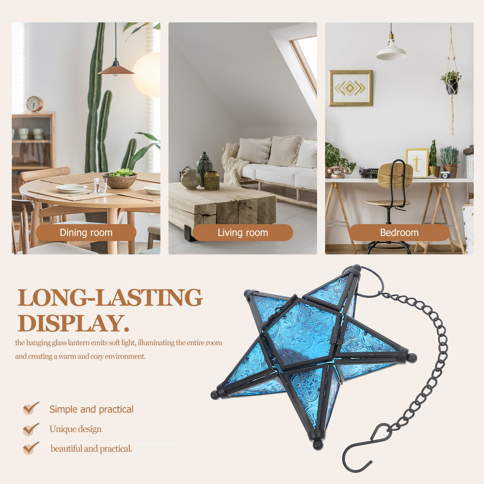 Hanging Star Lantern Glass Hol - огляд і ціна Lighting Wedding Outdoor