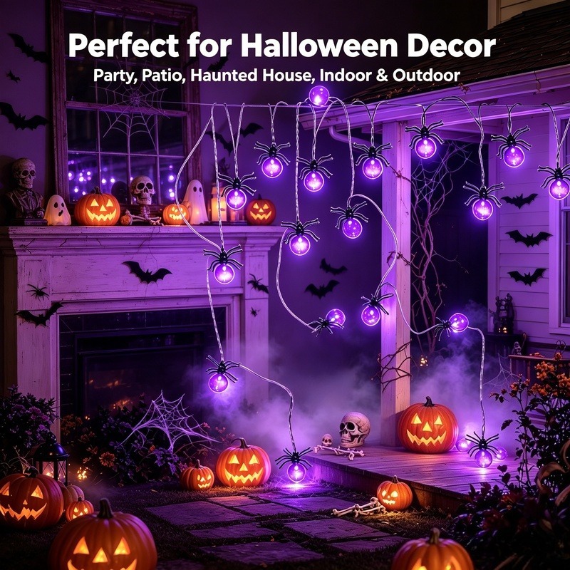 Battery Powered Spider LED Str - огляд і ціна Outdoor Lighting Decoration