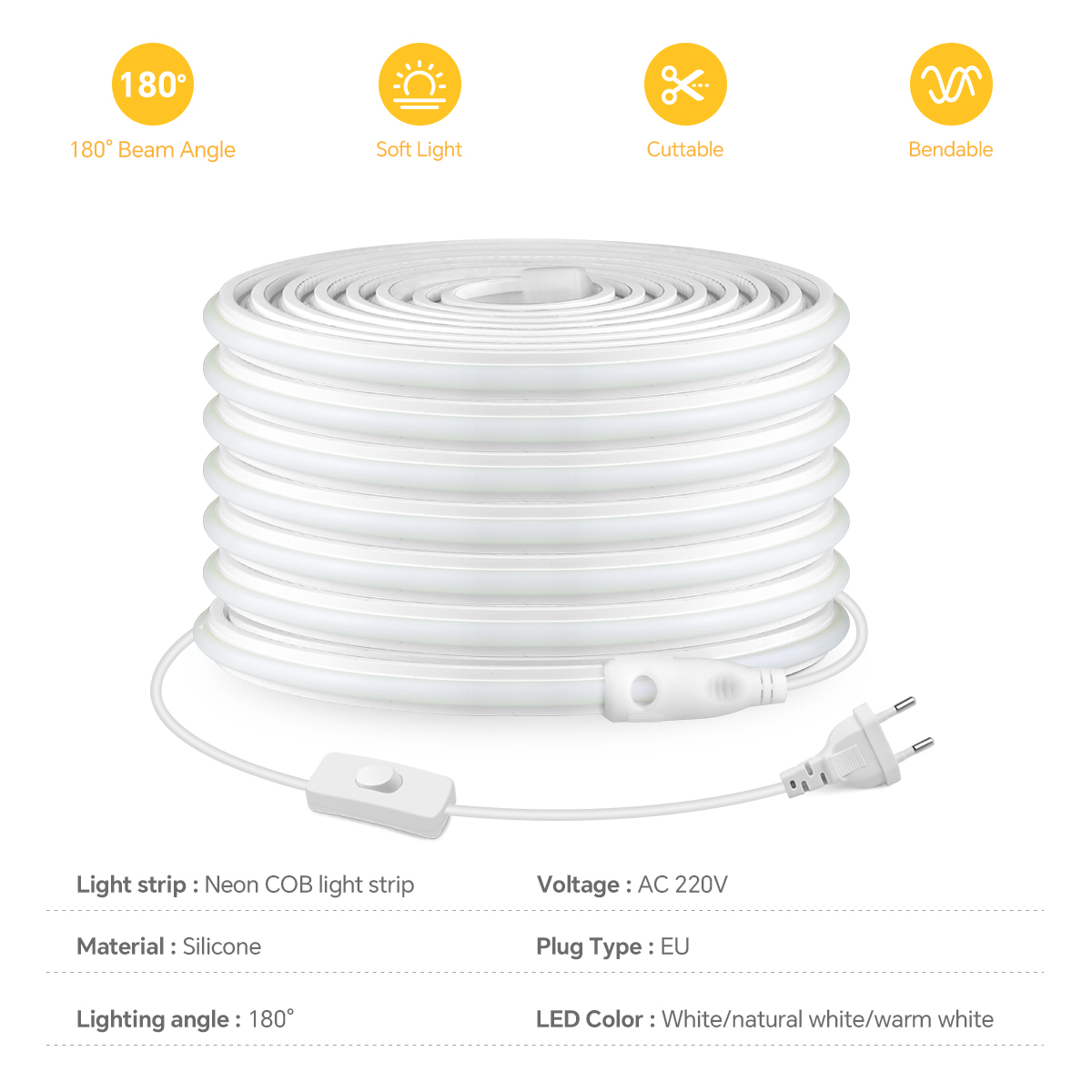220V COB Led Strip High Densit - огляд і ціна Outdoor Lighting Strip