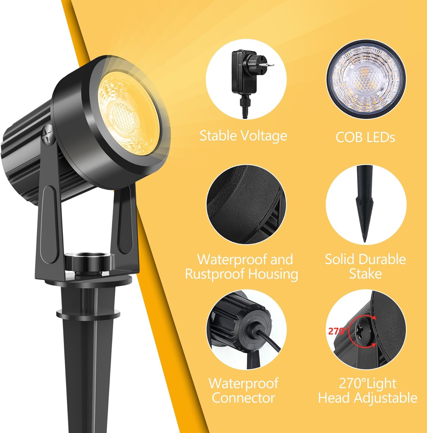 4/6/8LEDS 3000K Outdoor Spotli - огляд і ціна Landscape Spike Light